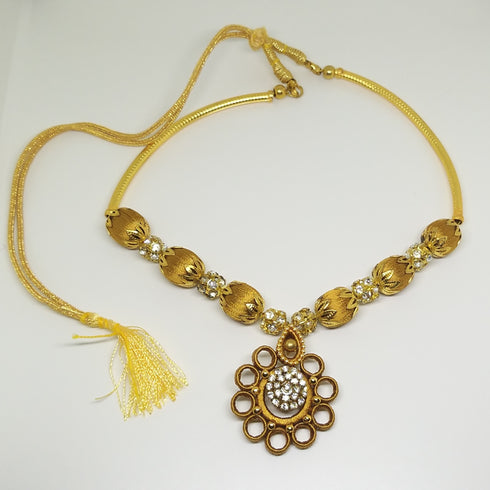 Gold Handmade Necklace & Earring Silk Thread Jewellery
