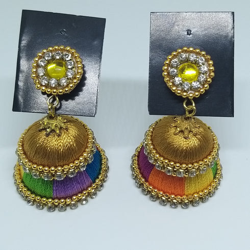 Multicolour Handmade Necklace & Earring Silk Thread Jewellery