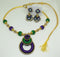 Violet & Green Handmade Necklace & Earring Silk Thread Jewellery