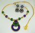 Violet & Green Handmade Necklace & Earring Silk Thread Jewellery