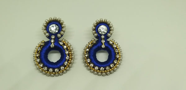 Blue Handmade Silk Thread Earring Jewellery
