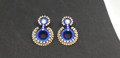 Blue Handmade Silk Thread Earring Jewellery