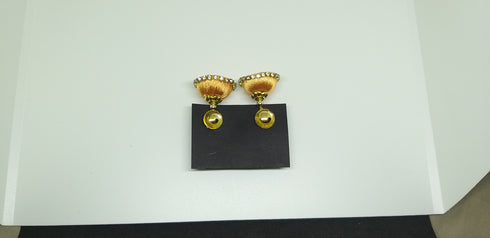 Yellow Handmade Silk Thread Earring Jewellery