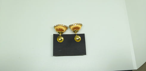 Yellow Handmade Silk Thread Earring Jewellery