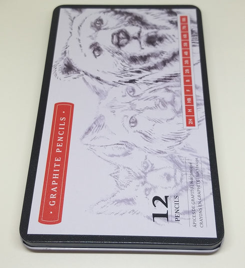 12Pk Tin Box Graphite Pencils | Lead Pencil | Artist Graphite Drawing Pencils | AussieSuperStore