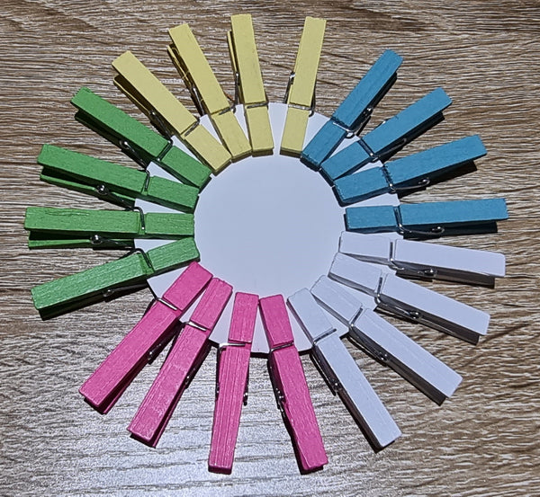 20Pk Coloured Craft Pegs