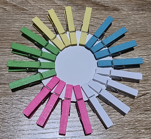 20Pk Coloured Craft Pegs