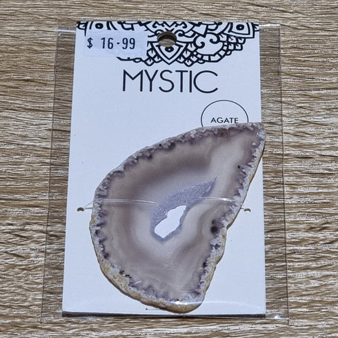White Agate Mystic Crystal Pendant