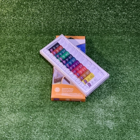 12 Colour Derwent Academy Gouache Paint Tubes