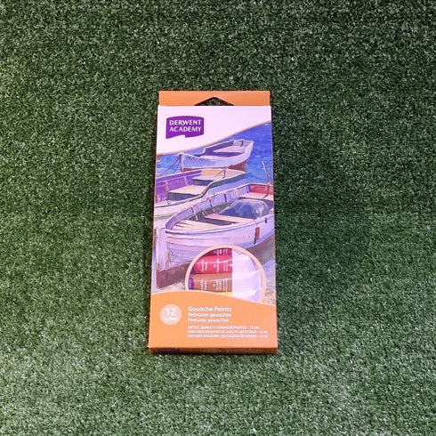 12 Colour Derwent Academy Gouache Paint Tubes
