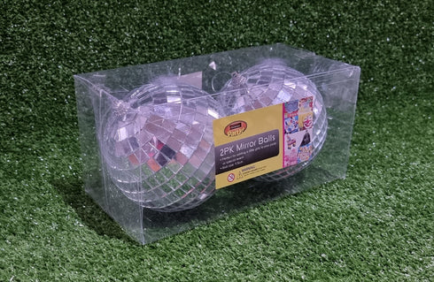 2 Pcs Christmas Mirror Balls Hanging