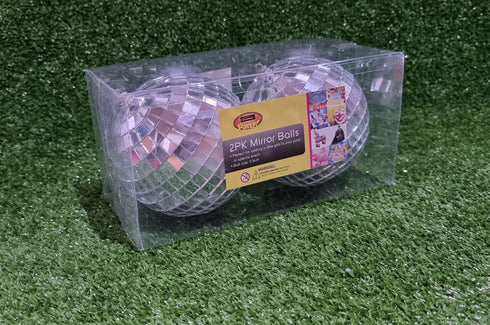 2 Pcs Christmas Mirror Balls Hanging