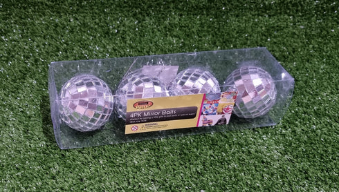 4 Pcs Christmas Mirror Balls Hanging