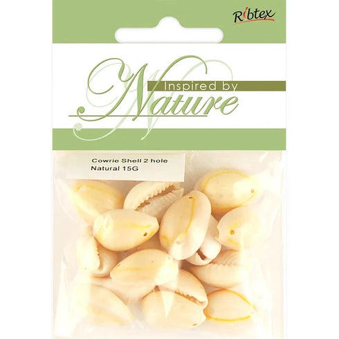 20mm Cowrie Shell with Two Hole Bead