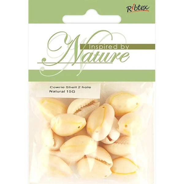 20mm Cowrie Shell with Two Hole Bead