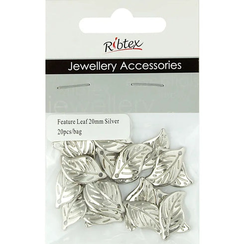 20mm Metal Alloy Leaf Charms