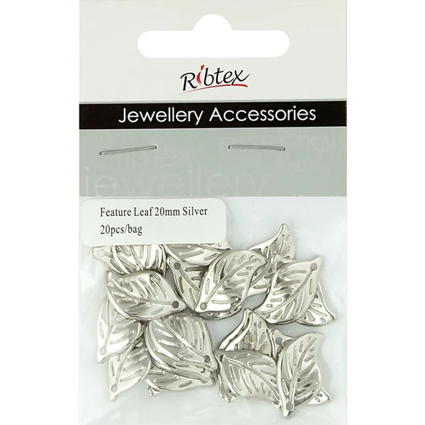 20mm Metal Alloy Leaf Charms