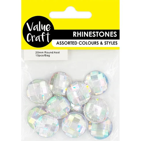 20mm Round AB Colours Rhinestones