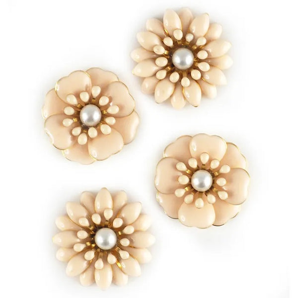 22mm Metal Alloy Enamel Flowers