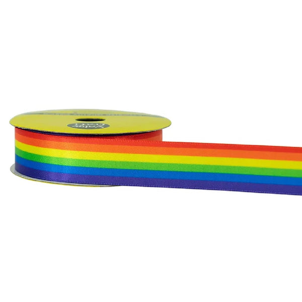 22mm Rainbow Colours Satin Ribbon