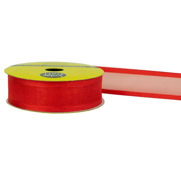 22mm Satin Sheer Edge Ribbons - 5m (available in 10 colours)