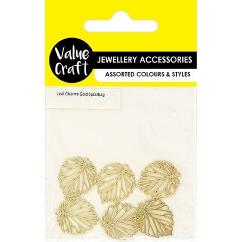 22mm Gold Colour Leaf Charms