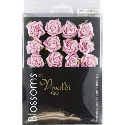 25mm Foam Rose Head Flowers (available in 7 colours)