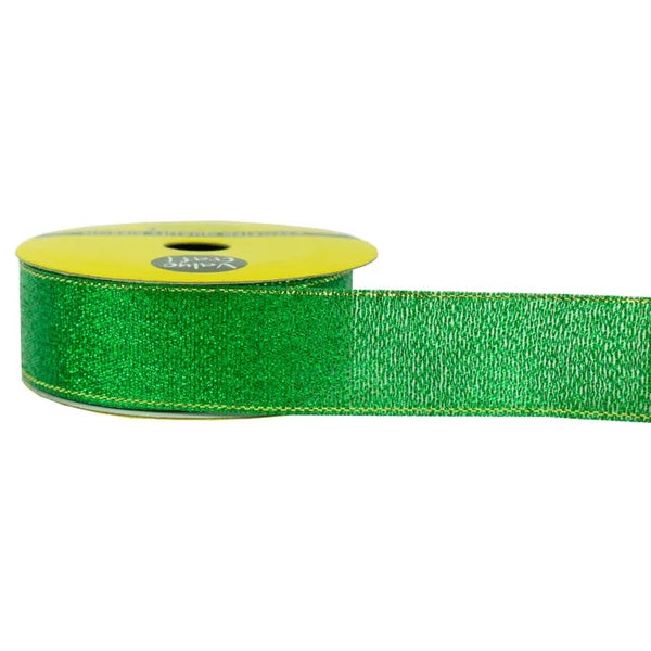 25mm Nylon Metallic Green Colour Taffeta Ribbon