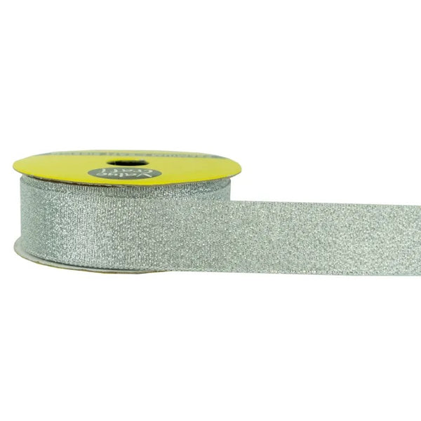 25mm Nylon Metallic Silver Colour Taffeta Ribbon