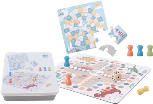 2 In 1 Ludo Game & The Game Of Goose in Tin Box