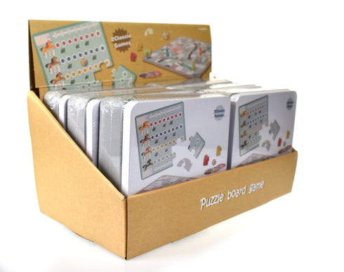 2 In 1 Snake & Ladder Horse Racing Game in Tin Box
