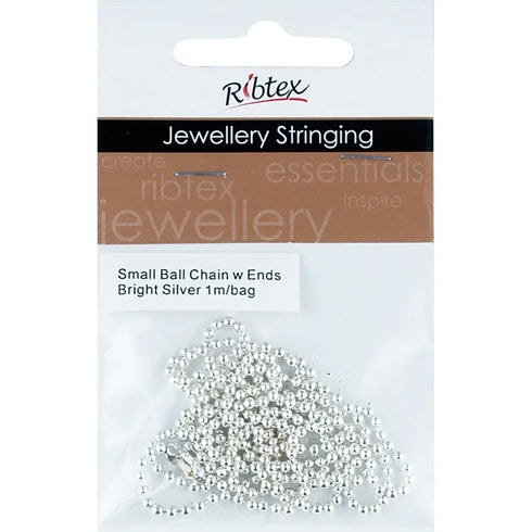 2mm Metal Alloy Ball Chain with Ends (available in 4 colours)