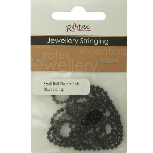 2mm Metal Alloy Ball Chain with Ends (available in 4 colours)