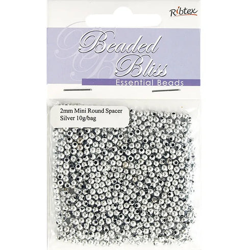 2mm Mini Round Spacer Beads (available in 2 colours)
