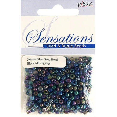 3.6mm Glass Seed Beads - 25g (available in 42 colours)