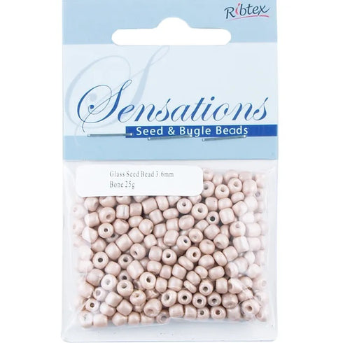 3.6mm Glass Seed Beads - 25g (available in 42 colours)