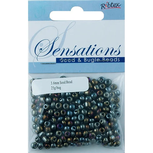3.6mm Glass Seed Beads - 25g (available in 42 colours)