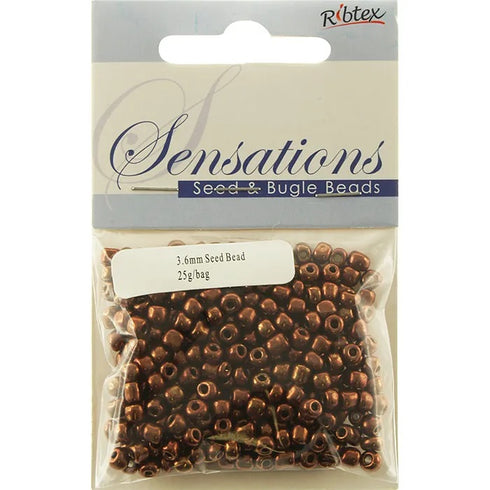 3.6mm Glass Seed Beads - 25g (available in 42 colours)