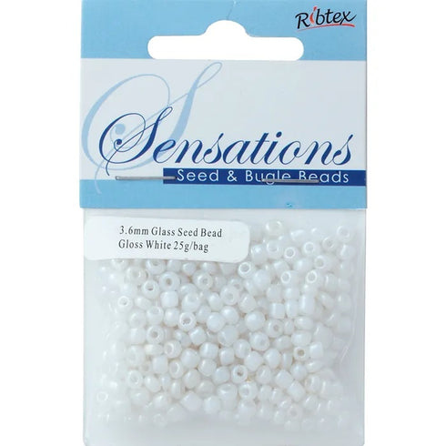 3.6mm Glass Seed Beads - 25g (available in 42 colours)