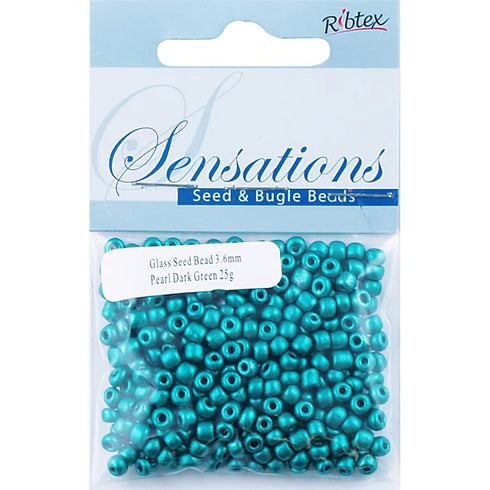 3.6mm Glass Seed Beads - 25g (available in 42 colours)