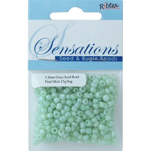 3.6mm Glass Seed Beads - 25g (available in 42 colours)