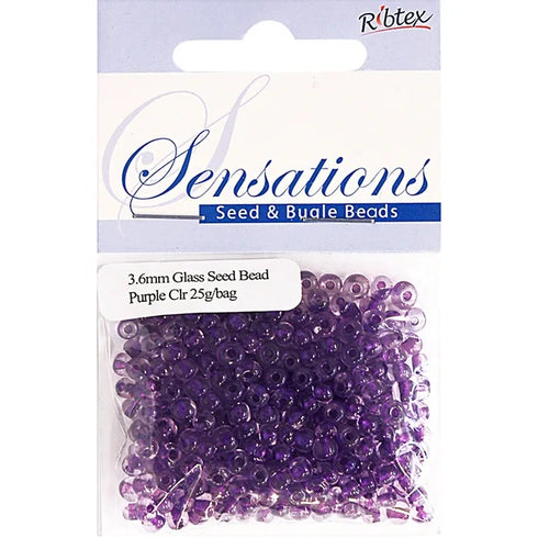 3.6mm Glass Seed Beads - 25g (available in 42 colours)