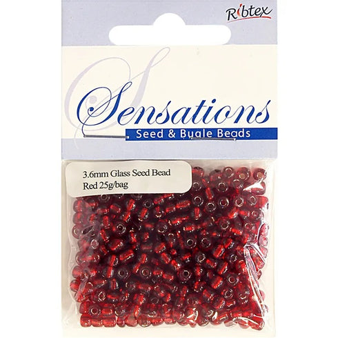 3.6mm Glass Seed Beads - 25g (available in 42 colours)