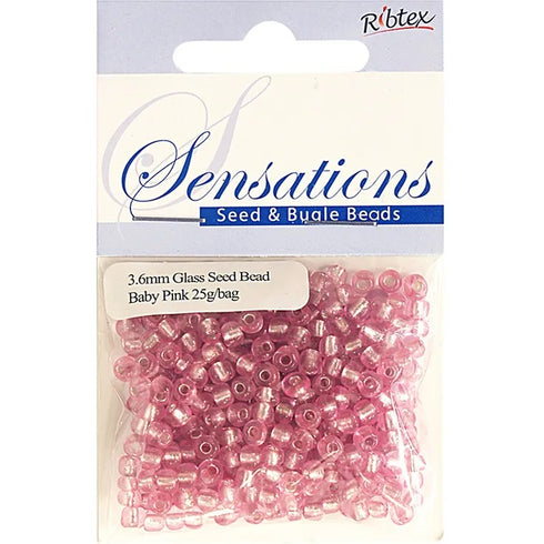 3.6mm Glass Seed Beads - 25g (available in 42 colours)
