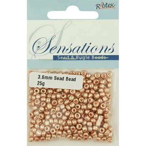 3.6mm Glass Seed Beads - 25g (available in 42 colours)