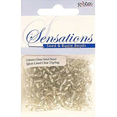 3.6mm Glass Seed Beads - 25g (available in 42 colours)