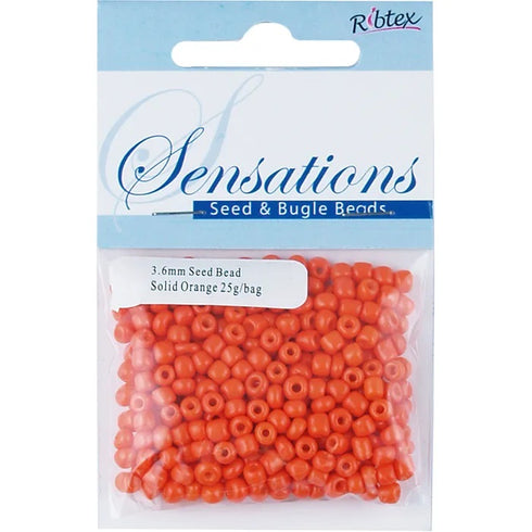 3.6mm Glass Seed Beads - 25g (available in 42 colours)