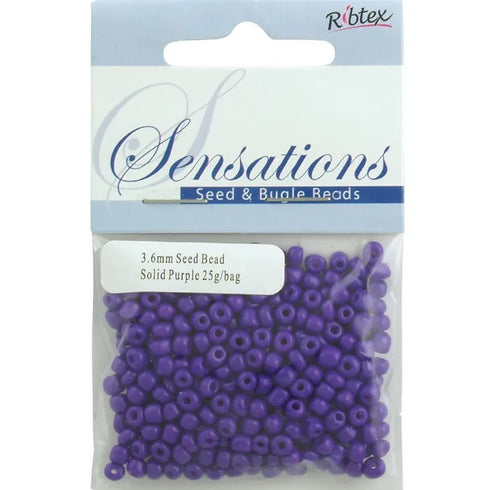 3.6mm Glass Seed Beads - 25g (available in 42 colours)