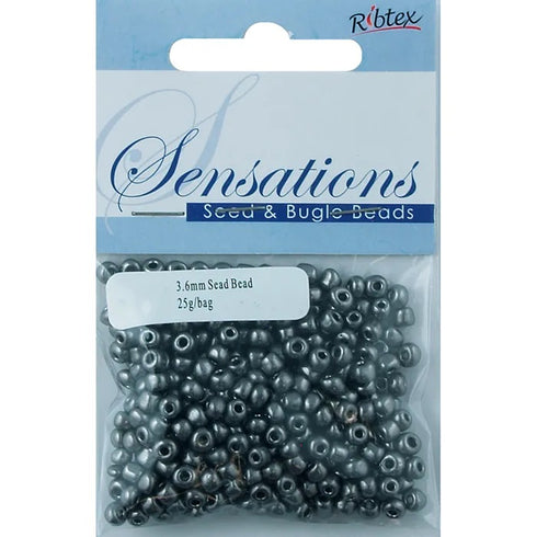 3.6mm Glass Seed Beads - 25g (available in 42 colours)