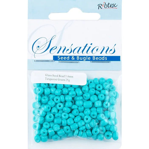 3.6mm Glass Seed Beads - 25g (available in 42 colours)